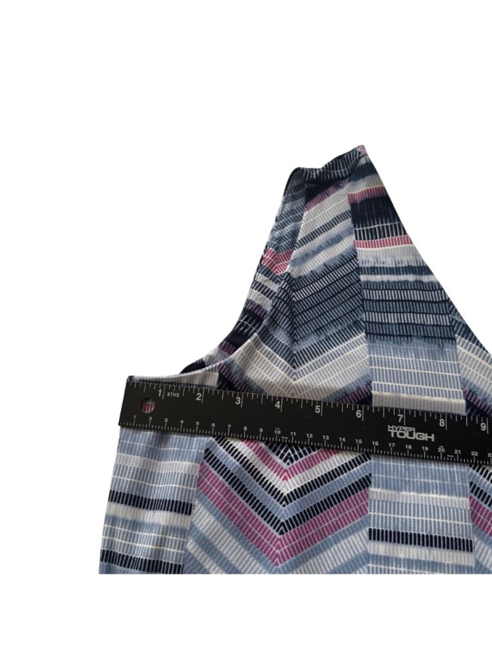 NWT Chicos Knit Maxi Dress Size 3 Petite 3P (US 16) Blue Chevron Stretch Resort - Picture 5 of 10